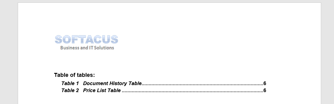 Table 1 and Table 2 is before the titles of the tables in the doc